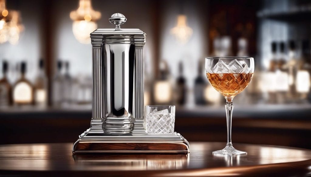 Een stijlvolle platinabalk op een glanzend houten oppervlak.