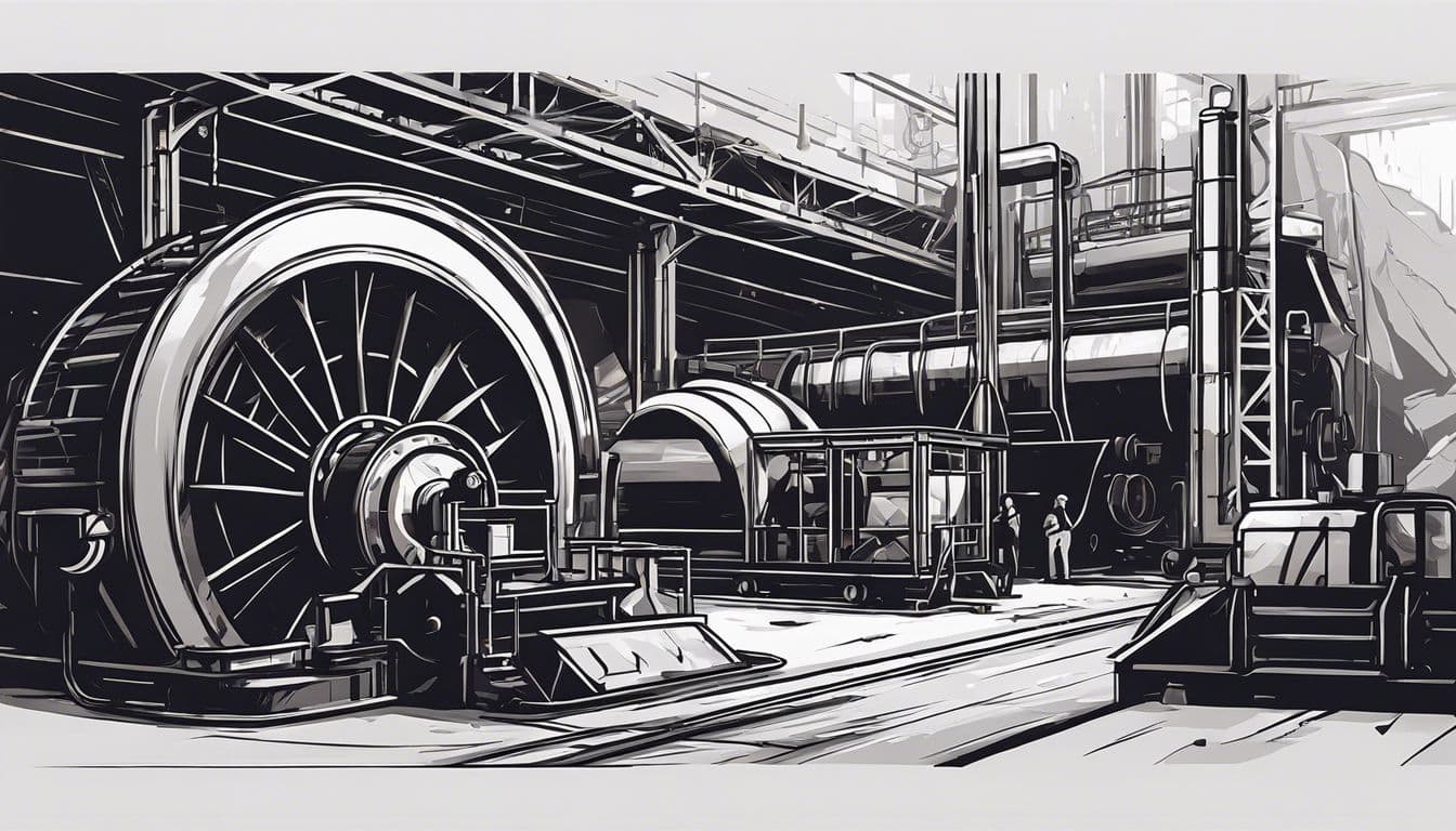 Palladium mijnbouwapparatuur in ondergrondse mijn, industrieel en complex.