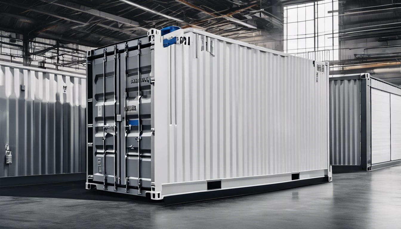 Een modern metalen ETF palladium opslagcontainer in een beveiligde faciliteit.