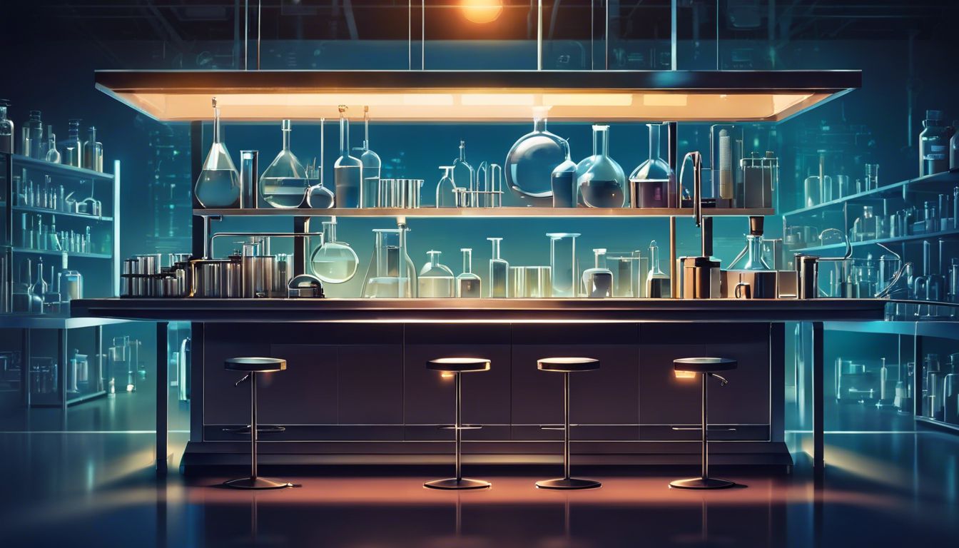 Een glanzende platinametalen staaf in een laboratoriumomgeving.