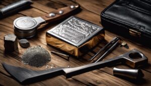 Een glanzende palladium baksteen omringd door edele metalen gereedschappen in een werkplaats.