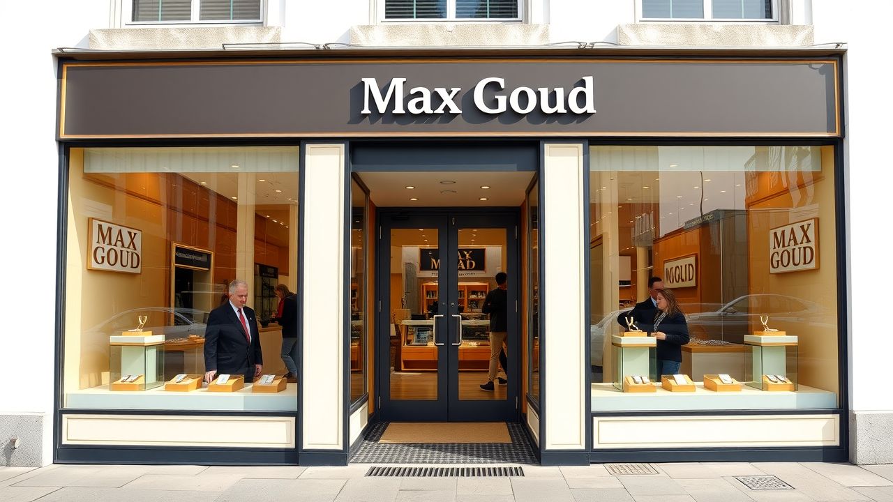 Een winkel van Max Goud, een goudinkoper in Rotterdam.